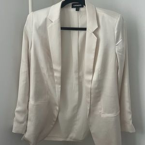Satin White Blazer